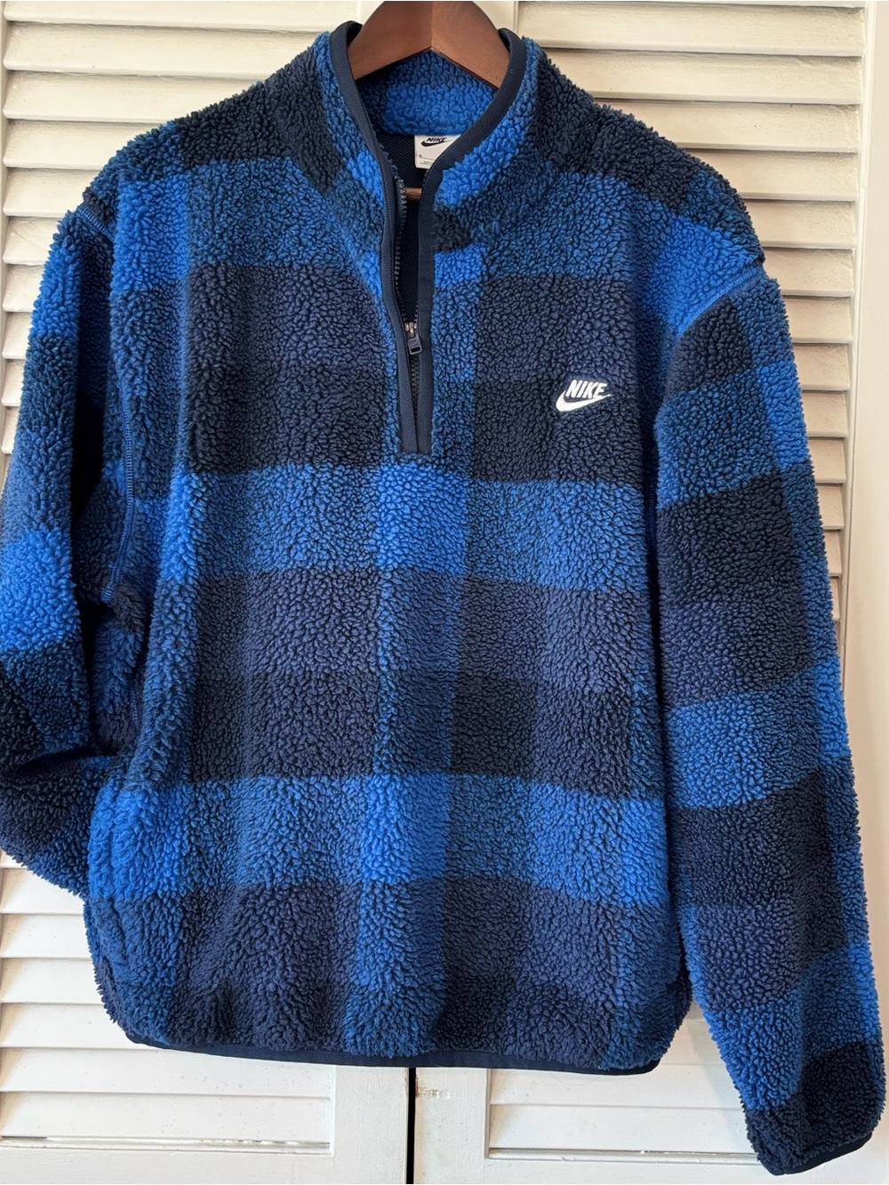 Nike Men’s Blue and Navy Sherpa Half-Zip Pullover